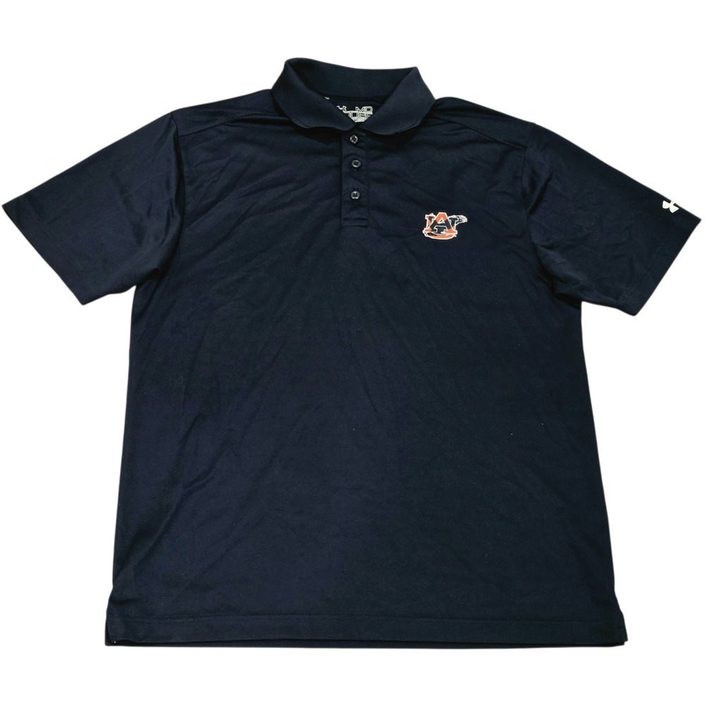 Auburn Tigers Under Armour Polo Men's Medium Navy AU War Eagle NCAA Golf